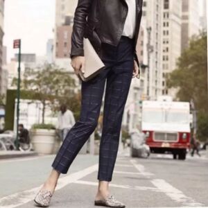 Banana‎ Republic Avery Windowpane Dress Pants Navy Professional Work Slacks 14